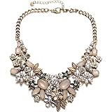 Vintage Blumen Statement Halskette Damen Groß Statement Kette Damen Gold...