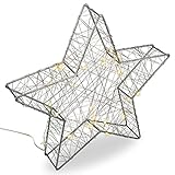 Nipach GmbH Dekoleuchte Metall-Stern Farbe Silber Weihnachtsstern 30 cm 25...