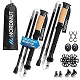 NORDMUT® Wanderstöcke faltbar ab 1,50m aus stabilen Aluminium - Leichte...