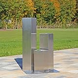 CLGarden Edelstahl Element 3 Säulen eckig für DIY Springbrunnen...