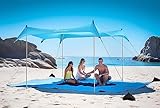 WolfWise UPF50+ Strandzelt mit Sandanker, Sonnenschutz UPF50+ mit...