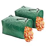 MEKKAPRO Gartenabfallsack - 2 x 200 L - selbststehend & mit flacher...