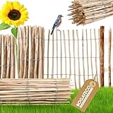 BOGATECO Staketenzaun Haselnuss Kastanie | Holz-Zaun 120 cm Hoch & 500 cm...