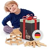 Laleni Holzbausteine Natur 220 Stück aus 100% unbehandelter Kiefer -...