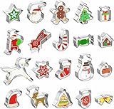 GWHOLE 20 TLG Ausstechformen Weihnachten Edelstahl Ausstecher Set für...