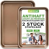 NutriChef 2er Backblech Antihaftbeschichtet – PTFE-, PFOA-freies...