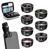 7 in 1 Handy objektiv, fisheye Lens 210°, Weitwinkel 120°, Makro Objektiv...