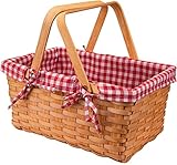 Bekith Geschenkkorb Natur Wicker Camping Picknickkorb Präsentkorb Holz,...