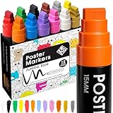 ZENO Jumbo Acrylmarker – 12 Farben, 3-in-1 Chisel-Spitze (15 mm),...