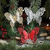 Glitzer-Schmetterlinge aus Kunststoff, 3-teiliges Set für...
