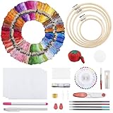 Noa Home Deco Sticken Embroidery kit Stickset, 100 Farben Stickgarn, 5...