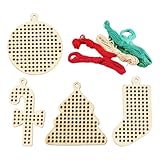 XIAOXIAOYU Weihnachtsstickerei Ornamente aus Holz, Weihnachtsgewinde-Kits -...