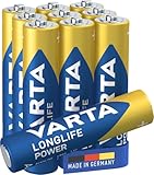 VARTA Batterien AA, 10 Stück, Longlife Power, Alkaline, 1,5V, ideal für...