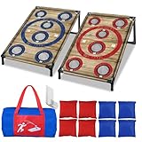 NZQXJXZ Cornhole Spiel Outdoor, Tragbar Cornhole Toss Set mit 8 Cornhole...