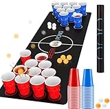 Bierpong Becher Set, Trinkspiel Tisch Matte Set, Beerpong Partybecher...
