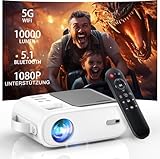 Beamer, XIWBSY 10000 Lumen Mini Beamer 1080P Unterstützt, 5G WiFi LED...