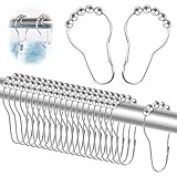 24 Stück Duschvorhang Haken, Duschringe Duschvorhangringe Haken,...