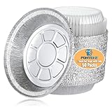 Fonteme Runde Aluminium-Kuchenformen mit Kunststoffdeckeln, 50 Stück, 17,8...