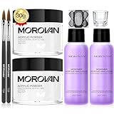 Morovan Acryl Nagel Set: 2 Transparente Acryl Nagelpulver Sets und 2...