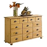 IDIMEX Schubladenschrank Sideboard Colmar, massives Kiefernholz gebeizt mit...