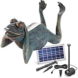 esotec Solar Wasserspeier mit Teichpumpen-Set Frosch Lazy Frog, Teichfigur,...