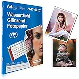 50 Blatt Fotopapier A4 hoch glänzend Tintenstrahldrucker 180g/m²...