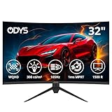 Odys XP32-32 Zoll (80 cm) WQHD Curved Monitor (2.560x1.440 Pixel, 165 Hz,...
