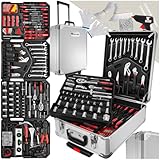 tectake® Werkzeug Set im Aluminium Koffer, Werkzeugkoffer gefüllt,...