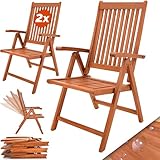 Casaria® 2er Set Gartenstuhl Balkonstuhl Holz FSC®-Zertifiziert...