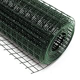 Wiltec Maschendrahtzaun Grün 1x5 m 50 cm Höhe 0,9 mm Stärke 12x12 mm...