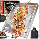 KESSER® Grillplatte Plancha Edelstahl I Grill Platte 40x30x4cm Gas &...
