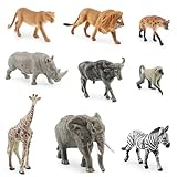 KQDRAVINE 9 Stück Safari Wildtiere Figur, Mini Waldtier, Zoo Spielzeuge,...