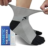 KWUKOTY 4 Paar Diabetiker Zehensocken aus gekämmter Baumwolle, nicht...