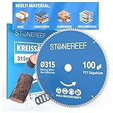 Sägeblatt 315x30 - Kreissägeblatt [inkl. Adapter auf Bohrung 20 &16mm],...