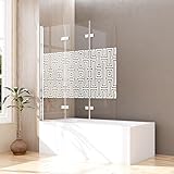 Duschwand für Badewanne 3-teilig 140x140cm Faltbar Duschabtrennung, Glas...