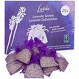 LAVODIA Lavendel Duftsäckchen 6g für Kleiderschrank - 20 Beutel mit...