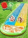 Sloosh 22,5ft/685,8cm Wasserrutsche mit 2 aufblasbaren Boards, doppelte...