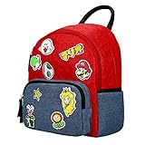 Bioworld Super Mario Brothers Patches Juniors Mini Rucksack, Rot, S,...