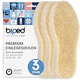 biped 3 Paar Set Lammwoll-Sohlen - mit Natur Latex Unterseite z2389, 45,...
