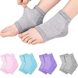 AYNKH 4 Paar feuchtigkeitsspendende Fersensocken, zehenloses Design, extra...