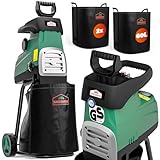 Gardebruk® Leisehäcksler 3100 W max. 44 mm Aststärke Elektrisch 2 x 60 L...