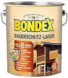Bondex Dauerschutz Lasur Eiche hell 4 L für 52 m² | Hoher Wetter- und...