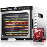 Dörrautomat Edelstahl mit digitaler Steuerung 1000W, Food Dehydrator mit 9...
