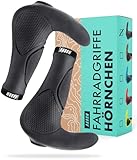 AARON Horn - Lenker Griffe mit Gel Dämpfung - ergonomische Lenkerhörner...