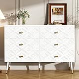 AEMOING Moderner 6-Schubladen-Kommode – 120x40x80cm – Perfekt für...
