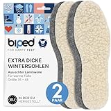 biped 2 Paar Wollsohlen aus Lammwolle und Filz - Extra dicke, wärmende...