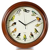 Out of the blue Wanduhr mit Vogelstimmen, Durchmesser ca. 33 cm, aus...