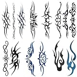 Yesallwas 6 Blatt Mix Tribal Fake Tattoos Kleine Temporäre Tattoo Blau...