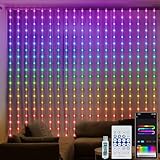 DBFAIRY 300 LED Lichtervorhang, 2x3Meter Lichterkettenvorhang RGB...
