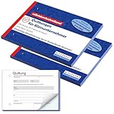 Nezyo 2 Stück Quittungsblock für Kleinunternehmer DIN A6 Quer & Gelocht 2...